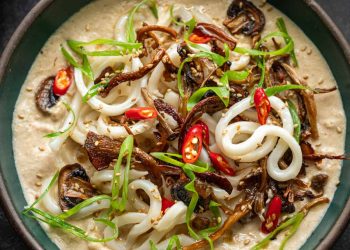 creamy-umami-noodle-soup-with-crispy-mushrooms