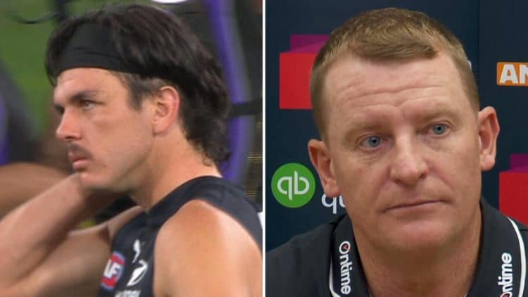 Carlton’s Elijah Hollands sparks concerns over erratic behaviour in loss to Collingwood, club statement, video, reaction, Michael Voss press conference, history